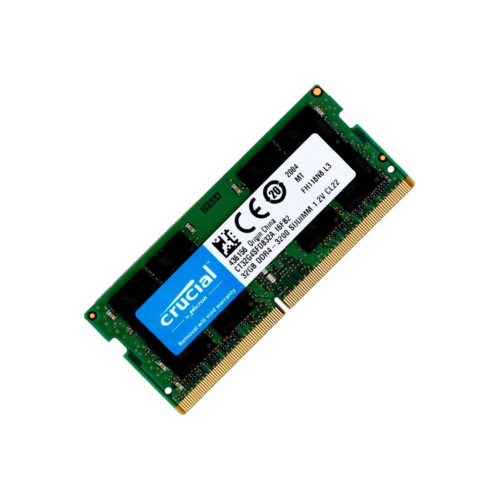 Crucial 32GB DDR4 3200 MHz Laptop Memory (PC4-25600) SODIMM, 260-Pin –  CT32G4SFD832A – Metaware Technologies