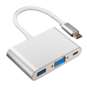 USB Type-C To VGA, USB-A Female and USB-A Female Converter Adapter